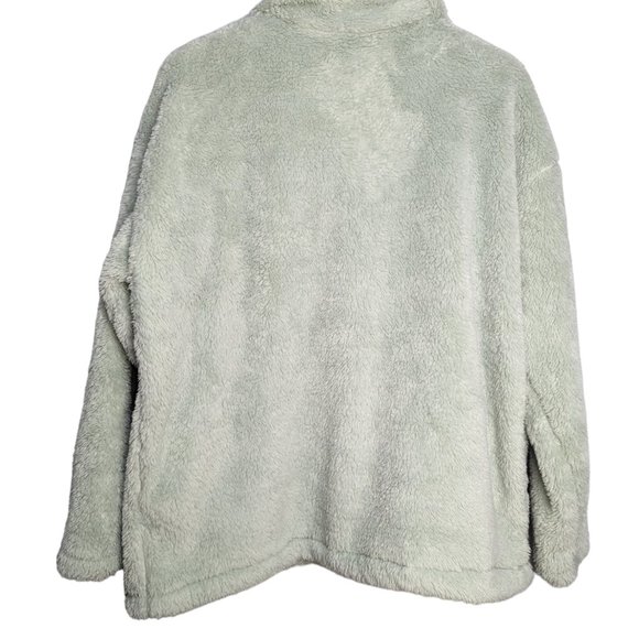 Lands End 1/4 Zip Plush Pullover Size XL Minty Light Green Sweater Womens - Picture 2 of 4